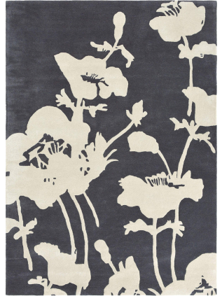 Floral 300 Charcoal • Tapis en Ligne