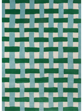 Basket Weave Emerald Aquamarine 144107