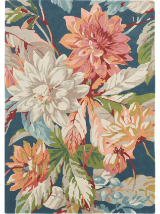 Dahlia & Rosehip Teal • Online Tapijten